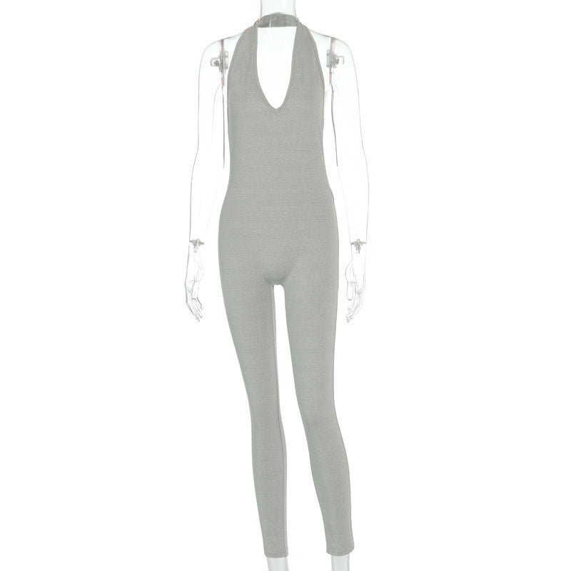 V-neck Halter Jumpsuit, Free Products, Fashion Sinners